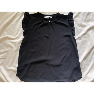 Black High Collar Blouse from The Loft